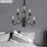 Rustic Black/Gold Metal Pendant Chandelier - 5/12/16 Lights Elegant Dining Room Ceiling Fixture