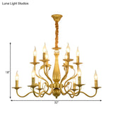 Rustic Black/Gold Metal Pendant Chandelier - 5/12/16 Lights Elegant Dining Room Ceiling Fixture