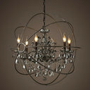Rustic Black Metal Chandelier With Crystal Decorations - Elegant Hanging Light 6 /