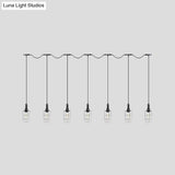 Rustic Black Wire Cage Pendant Lamp - Tandem Multi Ceiling Light Fixture With Iron Heads For
