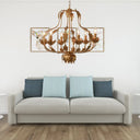 Rustic Brass Gourd Chandelier With 6 Bulbs - Perfect For Dining Room