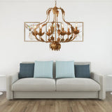 Rustic Brass Gourd Chandelier With 6 Bulbs - Perfect For Dining Room