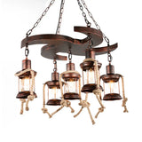 Rustic Copper Kerosene Chandelier Pendant Light Fixture With 5/7 Lights 5 / Weathered