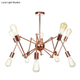 Rustic Copper Sputnik Pendant Chandelier - Indoor Light Fixture With 6/8/10 Lights