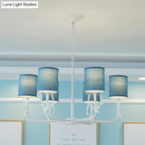 Rustic Cylinder Suspension Light Chandelier With Antlers - Living Room Décor