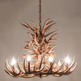 Rustic Deer Horn Resin Chandelier - Dining Room Suspension Light Fixture 15 / Coffee