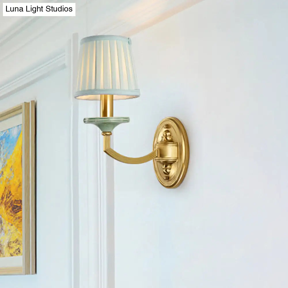 Rustic Drum Wall Mount Light - Countryside 1/2-Head Sconce Lamp In Brass
