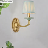 Rustic Drum Wall Mount Light - Countryside 1/2-Head Sconce Lamp In Brass