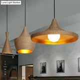 Rustic Geometric Hemp Rope Pendant Ceiling Light For Restaurants