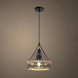 Rustic Hemp Rope Pendant Light Fixture In Brown - Vintage Wrapped Hanging Lamp With 1 Bulb / A
