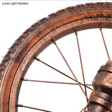 Rustic Industrial Wheel Metal Sconce Lamp - Dark Rust Wall Lighting For Restaurants