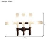 Rustic Industrial Wine Bottle Sconce Lamp With Frosted Glass - Wall Mounted Light For Dining Room