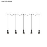 Rustic Iron Ceiling Light With Led Bulbs - Perfect For Coffee Shops Black Finish Available In 3/5/7