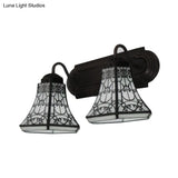 Rustic Lodge Double Wall Sconce: White Glass Bell Lighting For Living Room