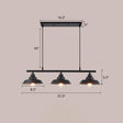 Rustic Metal 3-Head Hanging Ceiling Light - Lid Shaped Bistro Island Lamp In Dark Coffee