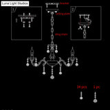 Rustic Metal Candle Suspension Lamp With Crystal Draping - White Corridor Chandelier