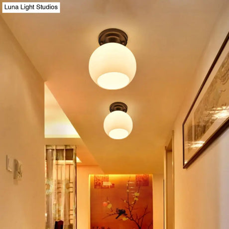 Rustic Metal Small Ceiling Lamp - Black Finish With Shaded Design For Corridors Flush Mount Light
