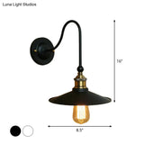 Rustic Metallic Wall Lamp With Scalloped Shade - Perfect For Living Room
