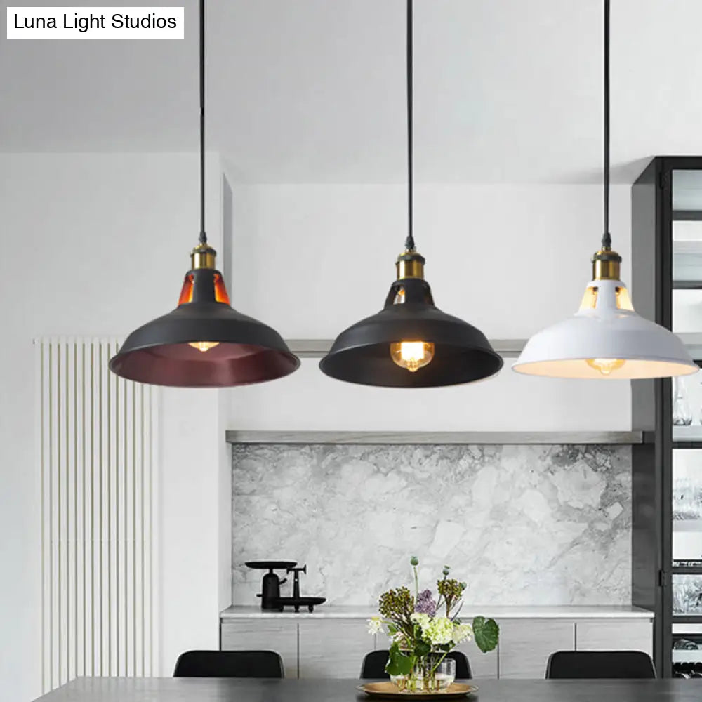 Rustic Pot-Lid Pendant Light With Venting Hole – Ideal For Bars