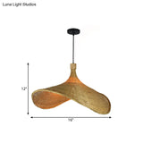 Rustic Rattan Down Lighting Pendant - 16/19.5/23.5 Head Width Beige