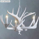 Rustic Resin Antler Chandelier: Unique Living Room Suspension Light