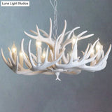 Rustic Resin Antler Chandelier: Unique Living Room Suspension Light