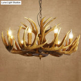 Rustic Resin Antler Chandelier: Unique Living Room Suspension Light