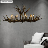 Rustic Resin Chandelier - Black Candle Pendant 6/8/10 Heads Perfect For Restaurants Hanging Ceiling
