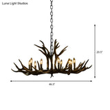 Rustic Resin Chandelier - Black Candle Pendant 6/8/10 Heads Perfect For Restaurants Hanging Ceiling