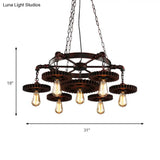 Rustic Retro Wrought Iron Chandelier - 7 Heads Pendant Lamp For Living Room