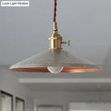 Rustic Saucer Shade Pendant Light With Adjustable Cord - Silver/Red/Blue