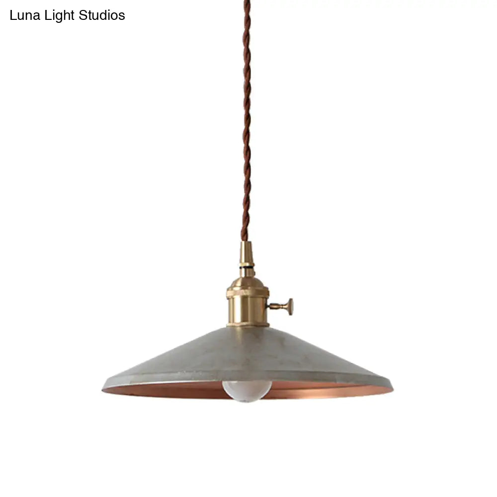 Rustic Saucer Shade Pendant Light With Adjustable Cord - Silver/Red/Blue