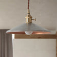 Rustic Saucer Shade Pendant Light With Adjustable Cord - Silver/Red/Blue Silver