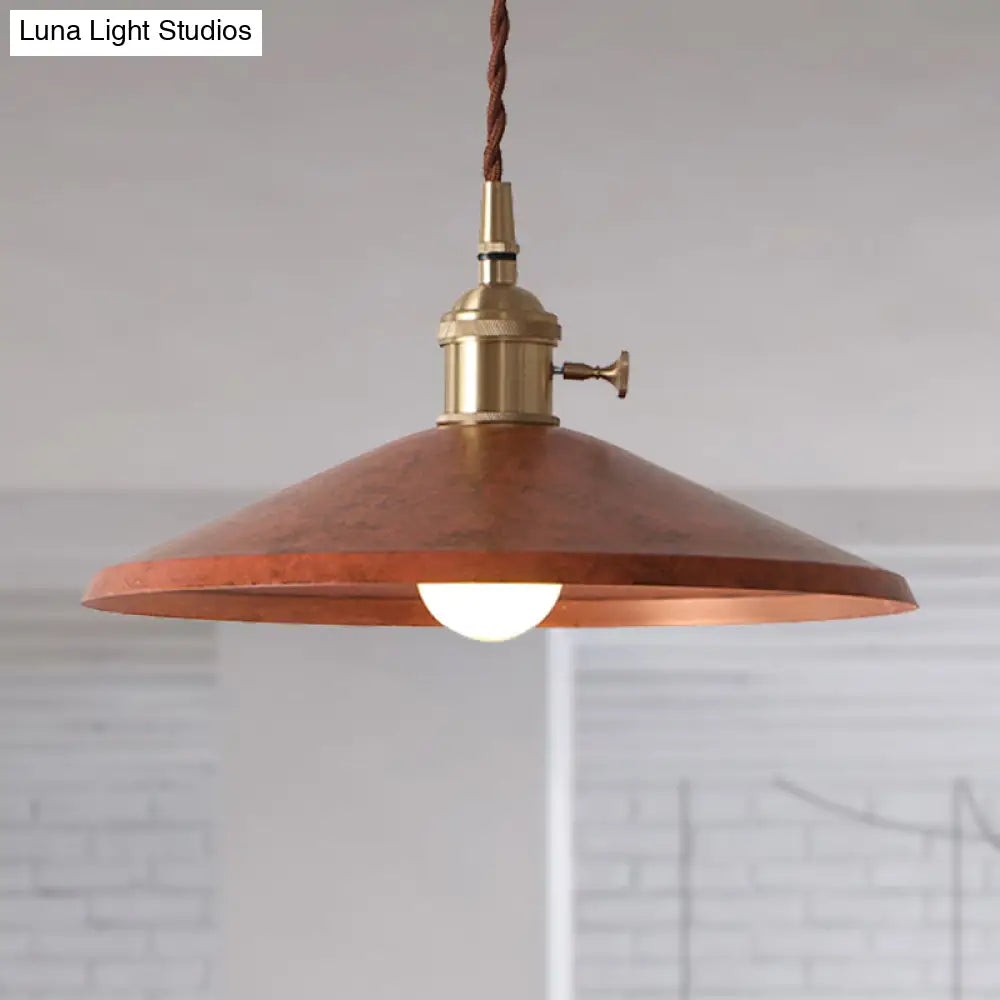 Rustic Saucer Shade Pendant Light With Adjustable Cord - Silver/Red/Blue