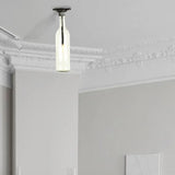 Rustic Semi Flush Bottle Glass Ceiling Light Fixture With Brown/Blue Shades For Corridor Clear