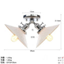 Rustic Semi Flush Ceiling Light With Flared Iron Design And 2 Bulbs - Black/Bronze Finish Chrome