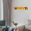 Rustic Shell Wall Lighting: 2-Light Linear Mount With Flower And Butterfly Design Beige