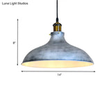 Rustic Silver Ceiling Lamp With Barn Metal Shade For Living Room