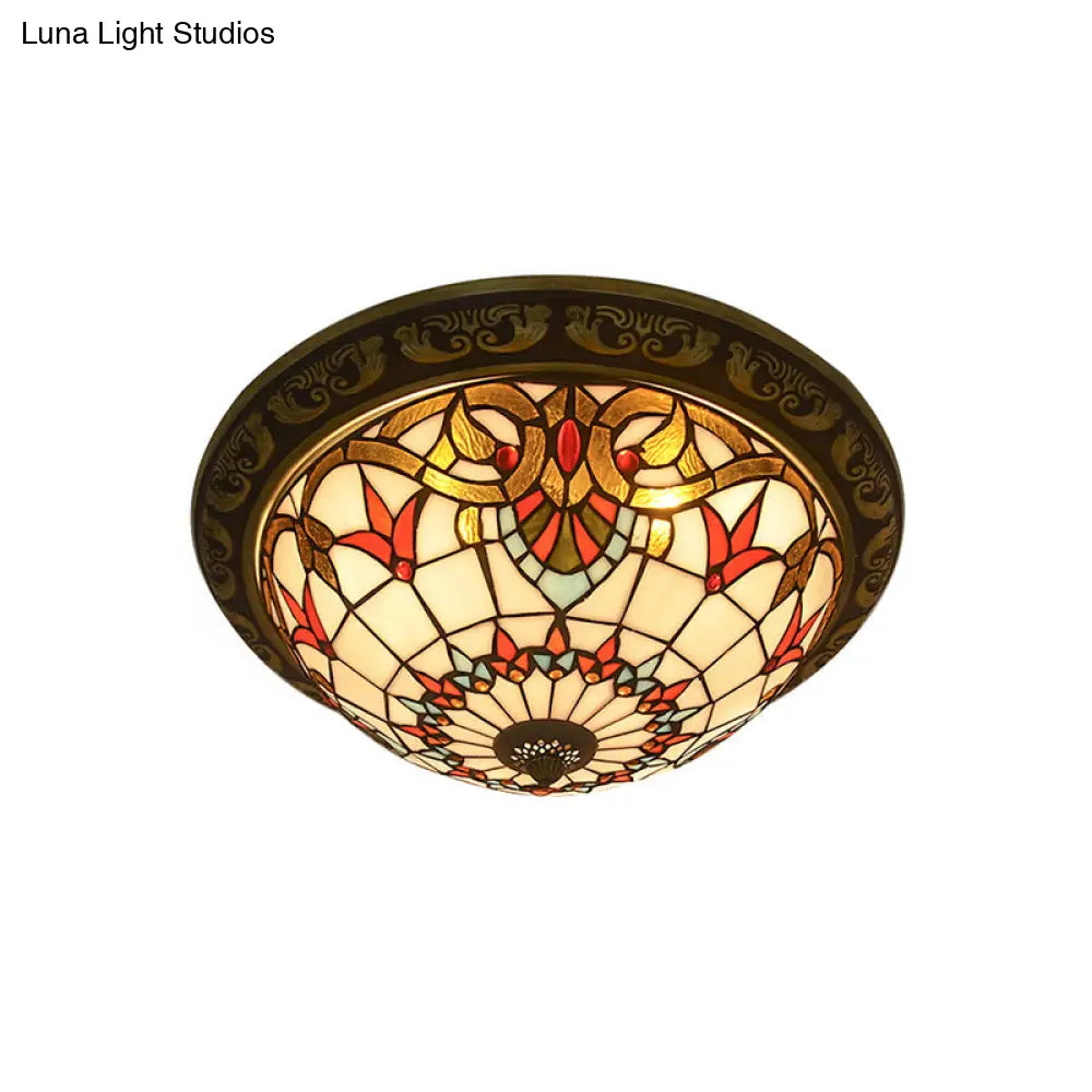 Rustic Stained Glass Sunflower Ceiling Light In Multicolor Options For Dining Room Tiffany Décor