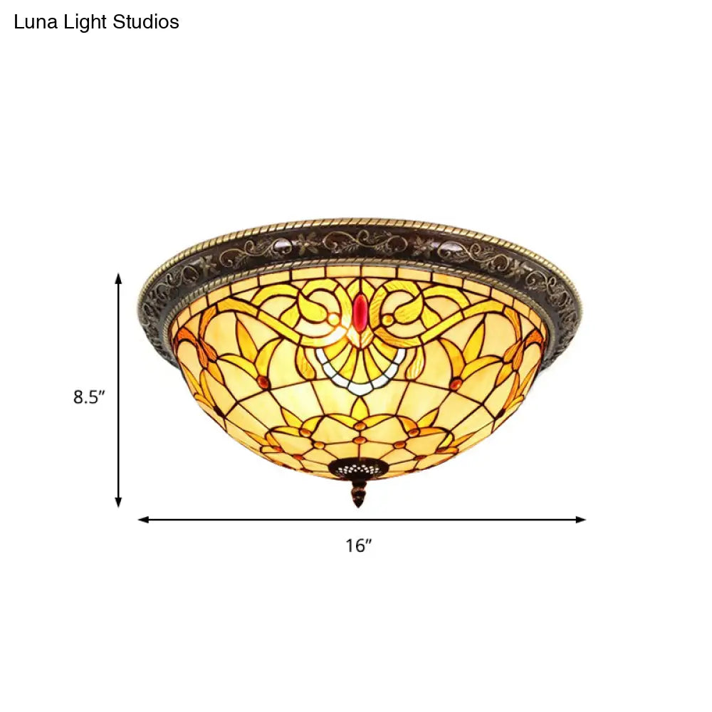 Rustic Stained Glass Sunflower Ceiling Light In Multicolor Options For Dining Room Tiffany Décor