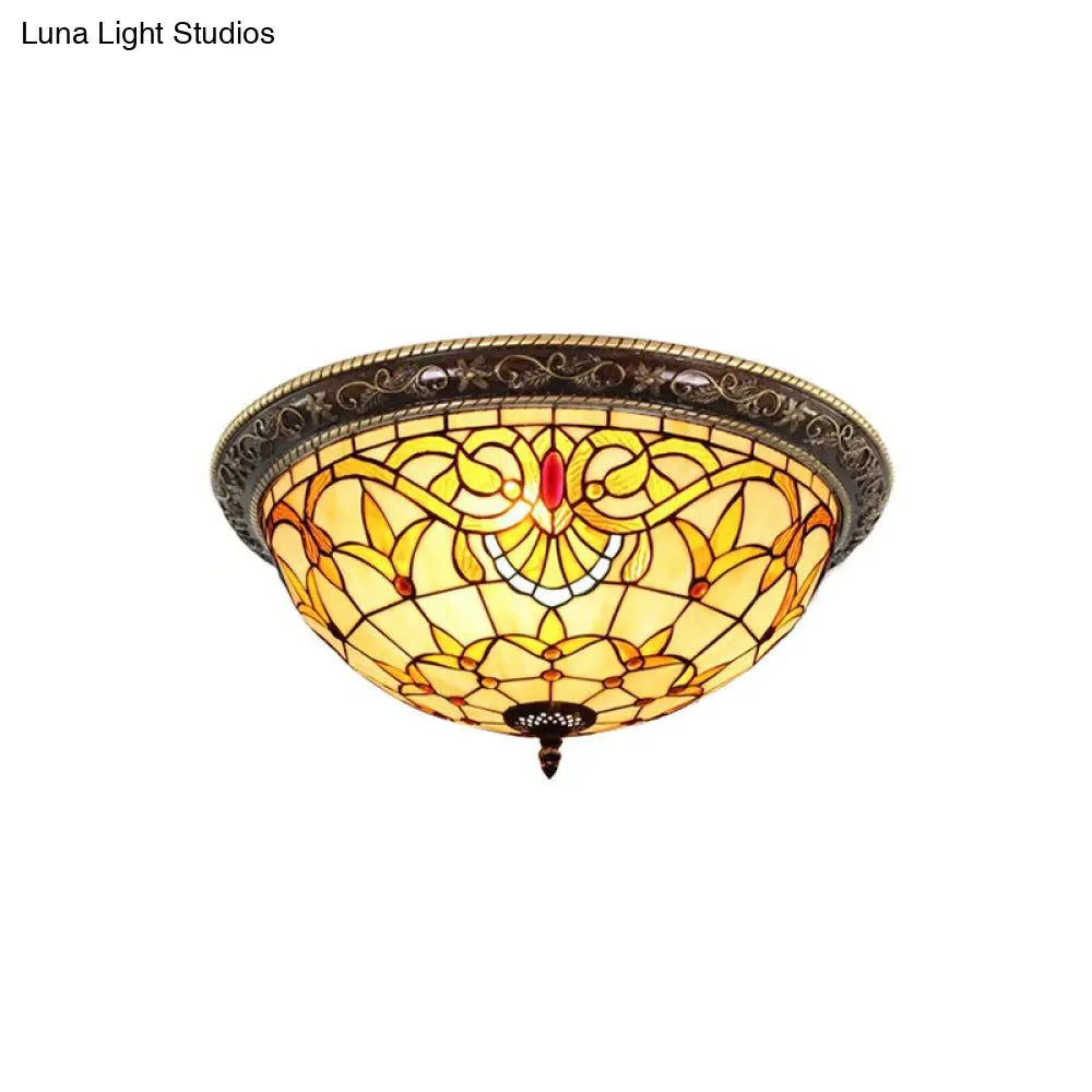 Rustic Stained Glass Sunflower Ceiling Light In Multicolor Options For Dining Room Tiffany Décor