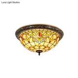 Rustic Stained Glass Sunflower Ceiling Light In Multicolor Options For Dining Room Tiffany Décor