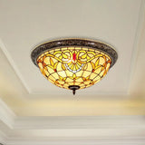 Rustic Stained Glass Sunflower Ceiling Light In Multicolor Options For Dining Room Tiffany Décor