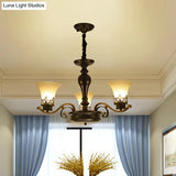 Rustic Swooping Arm Chandelier - Black Metal Pendant Light With 3/6/8-Head Ceiling Lighting