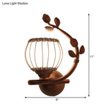 Rustic Wall Mounted Bedroom Lamp With Milky Glass Shade - Dark Wood Sconce Light (Right/Left)