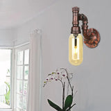 Rustic Weathered Copper Capsule Wall Light - 1 Head Bedroom Sconce Lamp (9/10.5/12 High) With Pipe