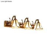 Rustic White Glass Vanity Lighting Fixture - Flower Bathroom Gold Wall Mount 2/3/4 Bulbs