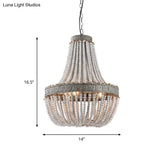 Rustic Wood Basket Pendant Lamp - Dining Room Suspension Lighting