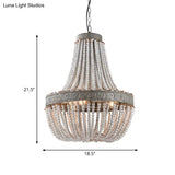 Rustic Wood Basket Pendant Lamp - Dining Room Suspension Lighting