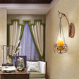 Rustic Wrought Iron Wall Lamp: 1-Light Candle Sconce Lighting For Corridor Bronze Finish